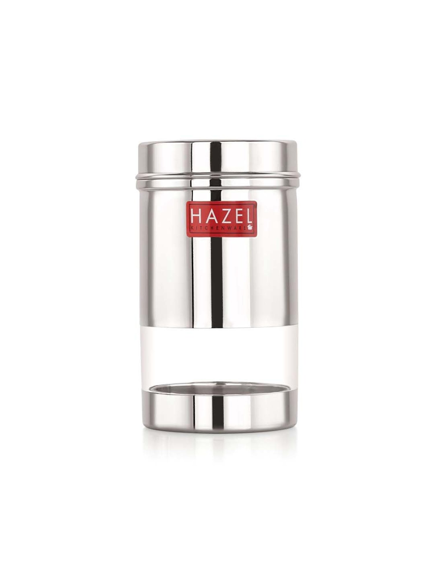 HAZEL Silver Stainless Steel Small Container (0.4 L) - Set of 2