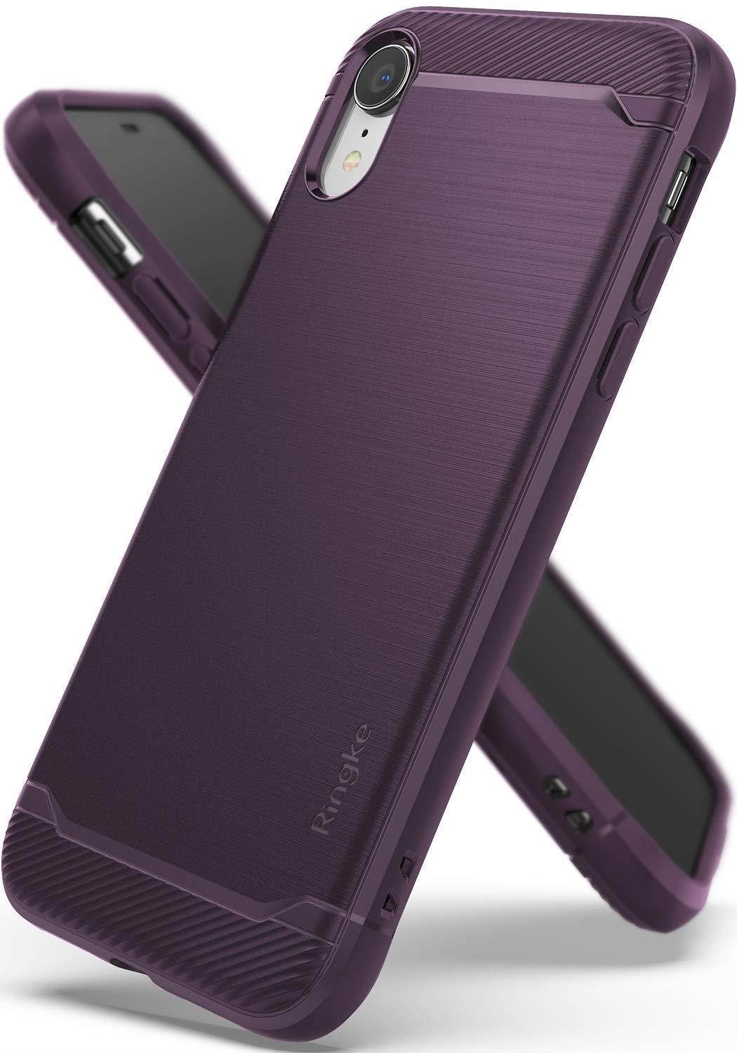 iPhone XR Case, Ringke [Onyx] Dynamic Brushed Metal Design Flexible Durable TPU Anti Slip Shock Absorbent Cover for Apple iPhoneXR - Black