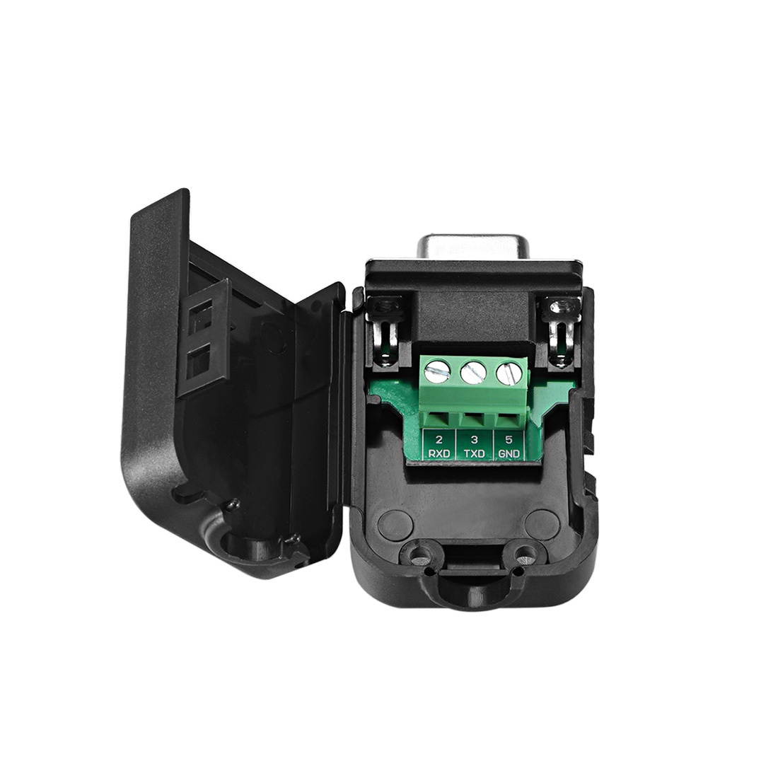 D-sub DB9 Breakout Board Connector with Case 9 Pin 2-row Female Port Solderless Terminal Block Adapter with Thumb Scews