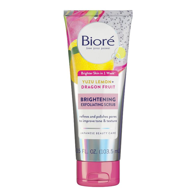 Biore Brightening Exfoliating Scrub - Yuzu Lemon and Dragon Fruit  - 3.5 fl oz