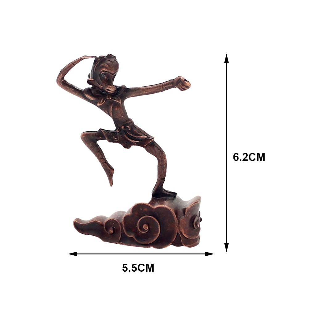 Retro Zen Monkey Incense Burner Plating Copper Incense Inserted Creative Aroma Therapy Burner Ornament for Home Tearoom Hotel Use (Return of the Great Saint)