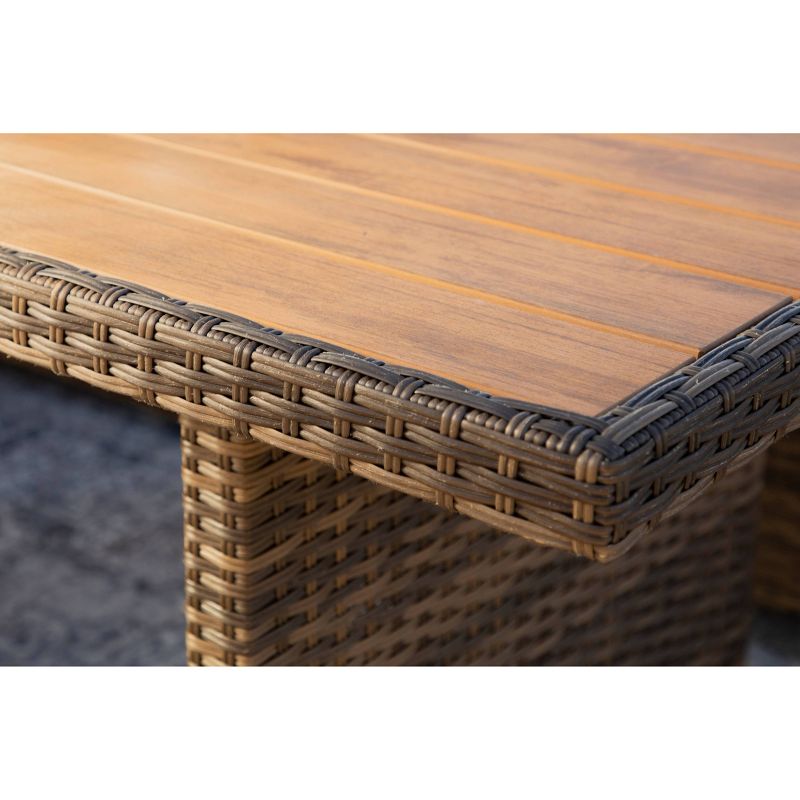 Milano 5pc Outdoor Wicker Sofa Dining Set - Brown - Coaster