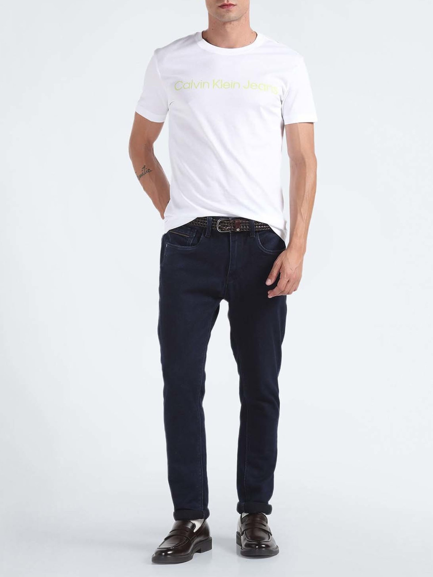 Calvin Klein Jeans Bright White Logo Slim Fit T-Shirt