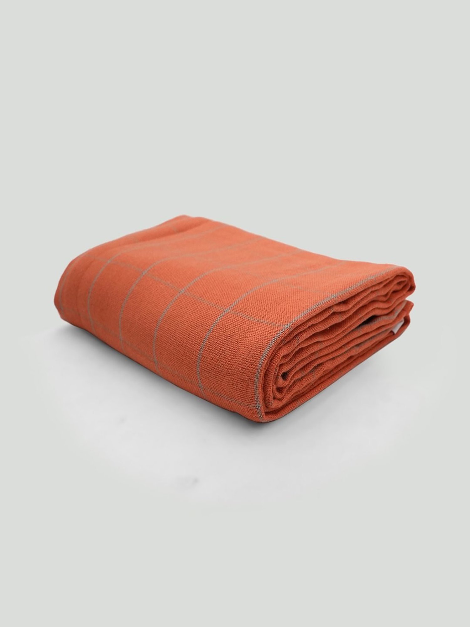 Doctor Towels Banana Double Cloth Checks Orange 380 GSM Viscose Bath Towel