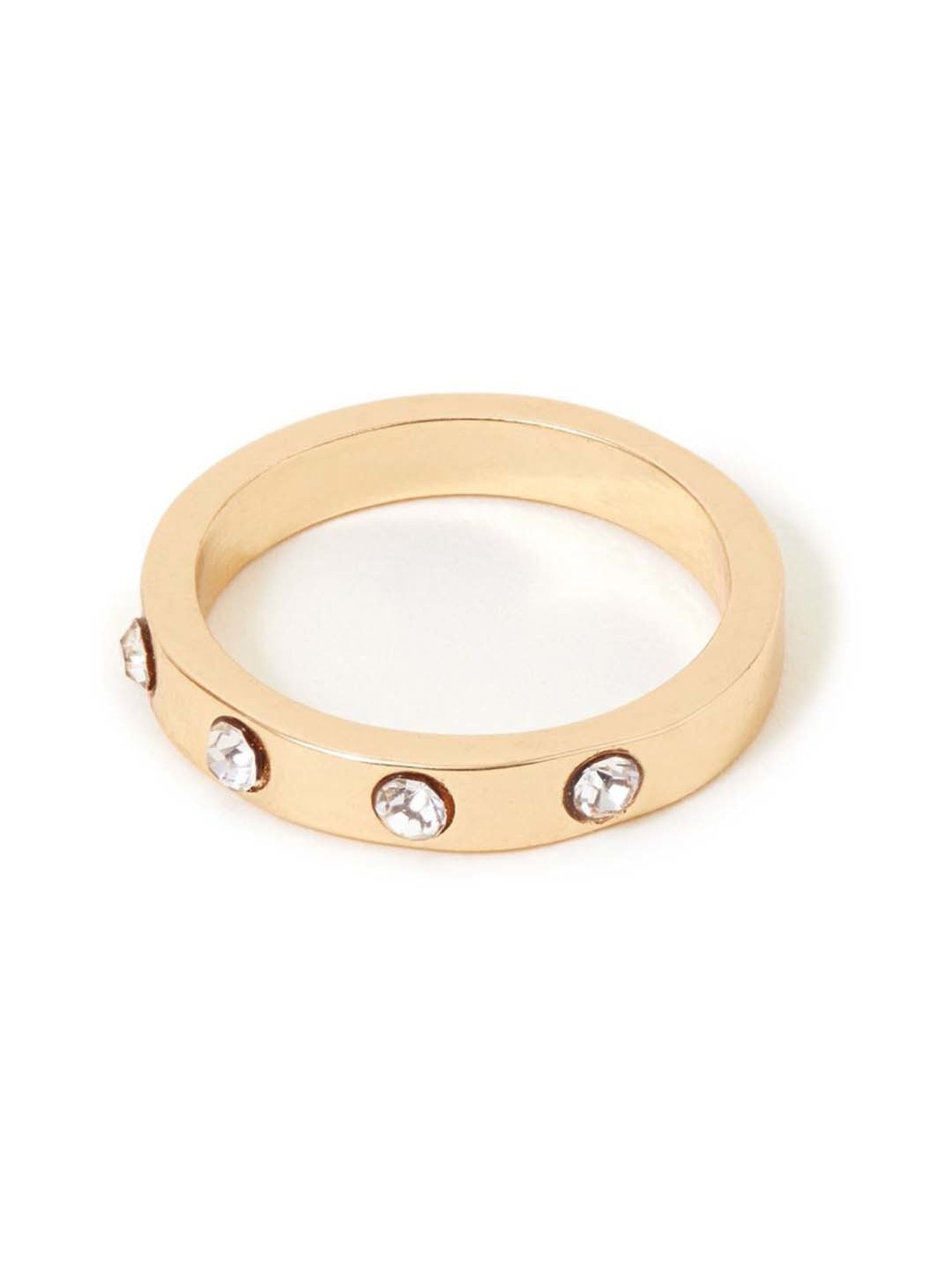 Accessorize London Women's Gold Chunky Gem Stone Ring