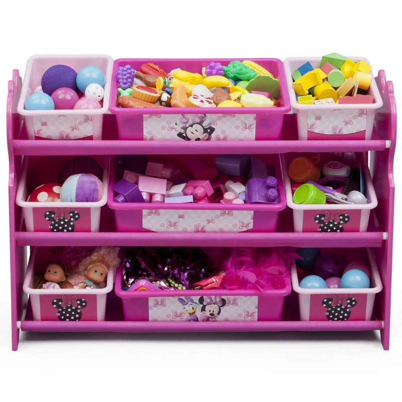 9 Bin Disney Minnie Mouse Plastic Toy Organizer - Delta Children