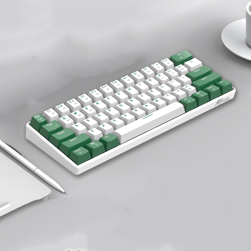 Royal Kludge RK61 Mechanical Bluetooth 3.0 Wired/Wireless 61 Keys Multi-Device RGB Backlit Gaming/Office Keyboard for iOS, Android, Windows and Mac with Rechargeable Battery, Blue Switch - White