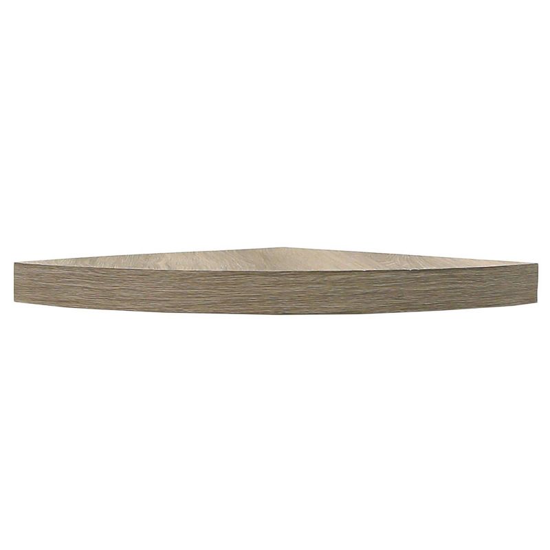 14" x 14" Corner Floating Shelf Driftwood Gray - InPlace