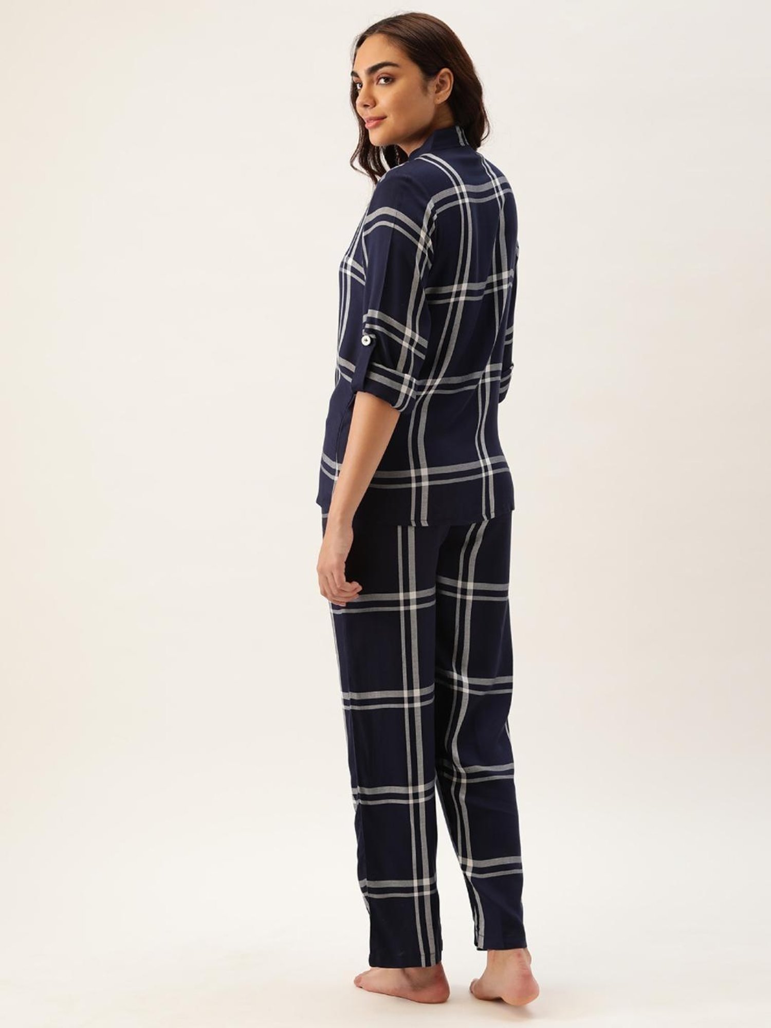 Clt.s Navy Checks Pajama Set