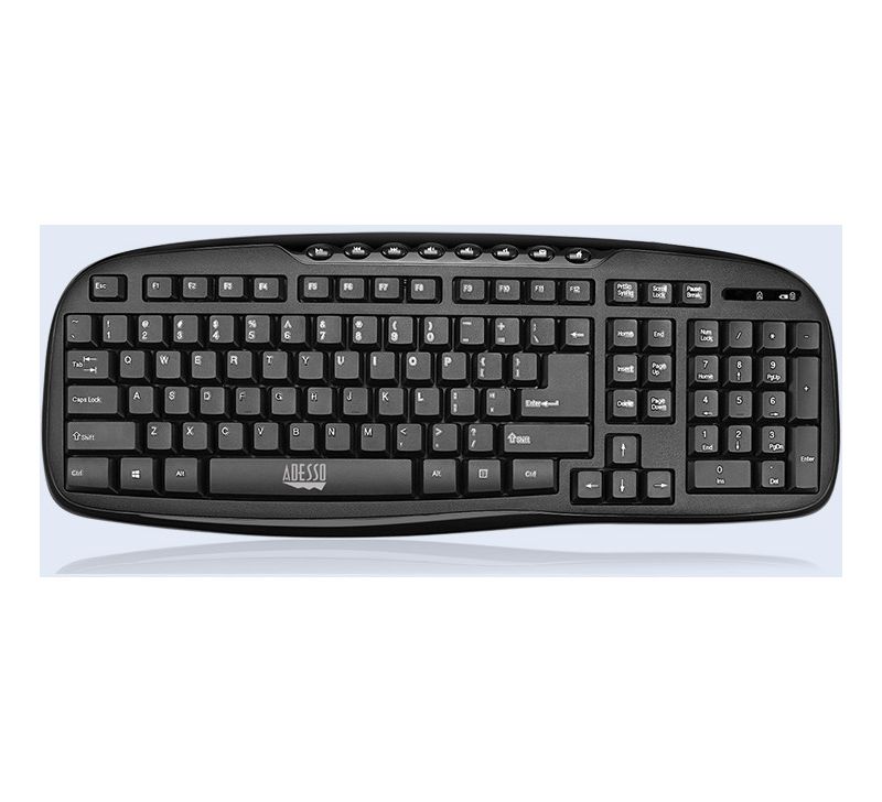 Adesso WKB-1330CB - 2.4 GHz Wireless Desktop Keyboard and Mouse Combo - Retail - USB Wireless RF 103 Key - English (US) - USB Wireless RF Optical