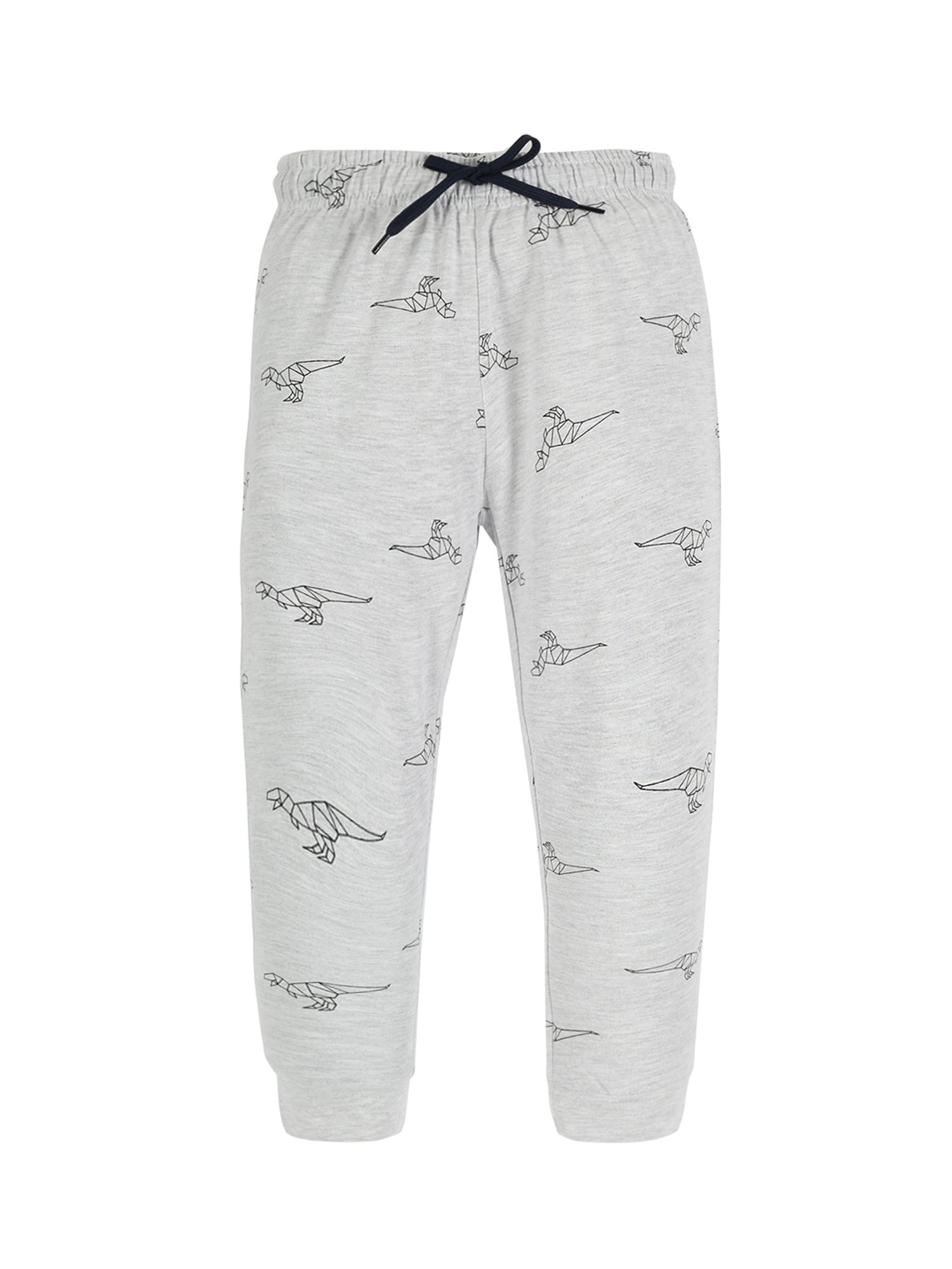 Plum Tree Boys Grey & Navy Printed Joggers (Pack Of 2)