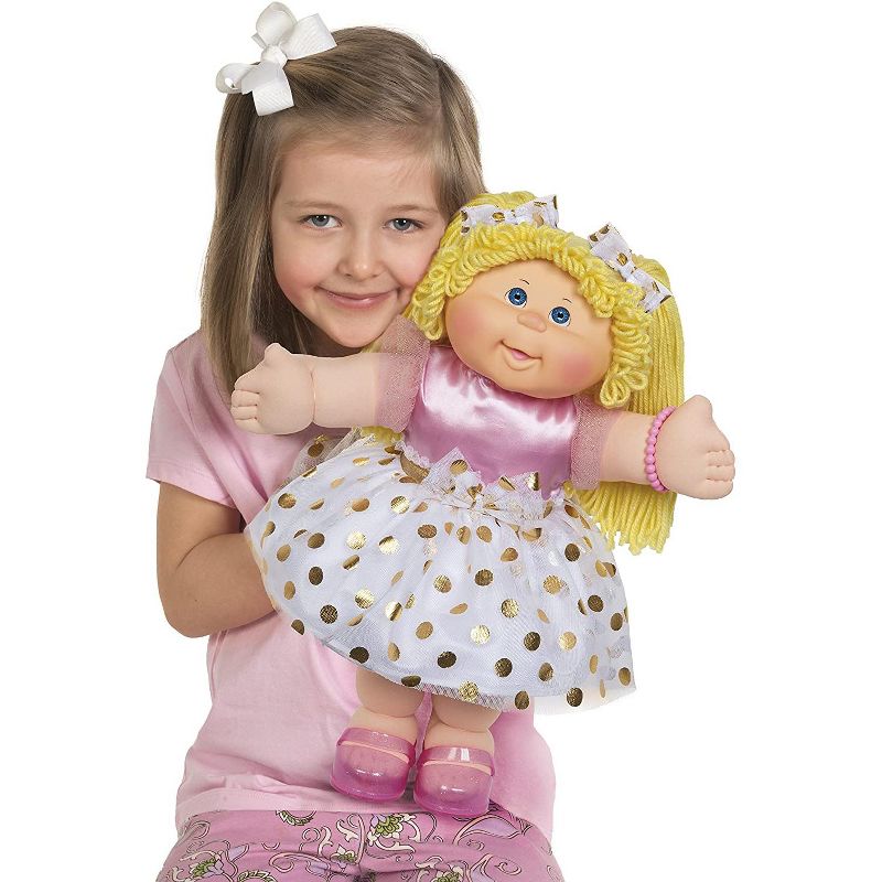 Jazwares Cabbage Patch Kids Vintage Retro Style Yarn Hair Doll - Original Blonde Hair/Blue Eyes 16"