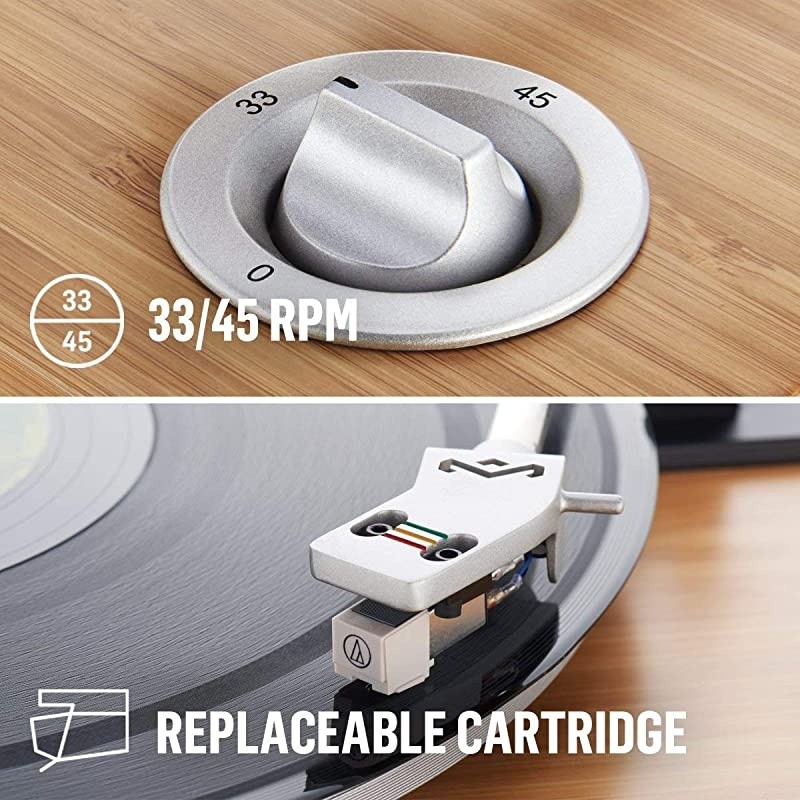 Stir It Up Turntable: Vinyl Record Player with 2 Speed Belt, Built-in Pre-Amp, and Sustainable Materials