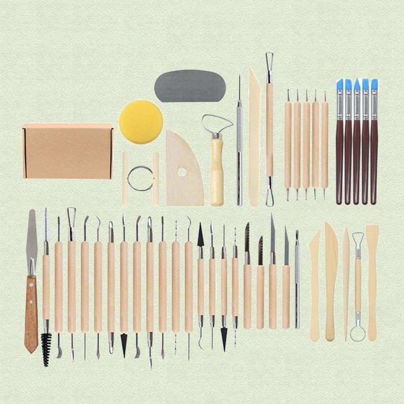 45pcs Ceramic Clay Tools Pottery Sculpting Tools Set for Beginners Professional Art Crafts