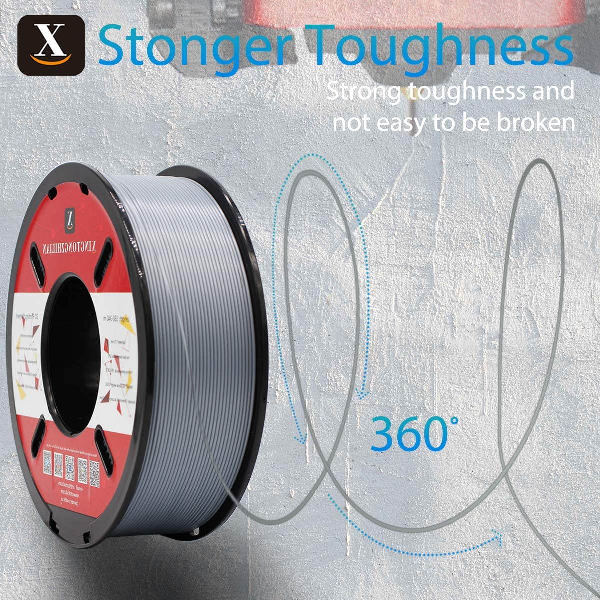 XTZL3D| PLA Material Printing Filament for 3D Printer, Silver,1kg, 1.75mm