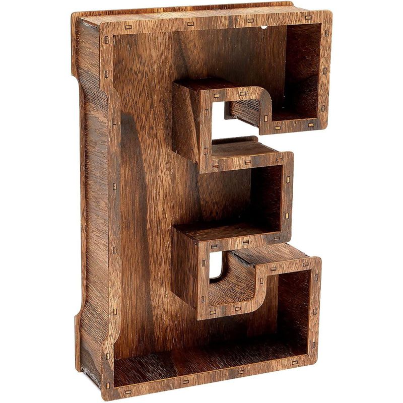Juvale Monogram Letter "WINE"Cork Holder Wood Home D'ecor (11.75 Inches)