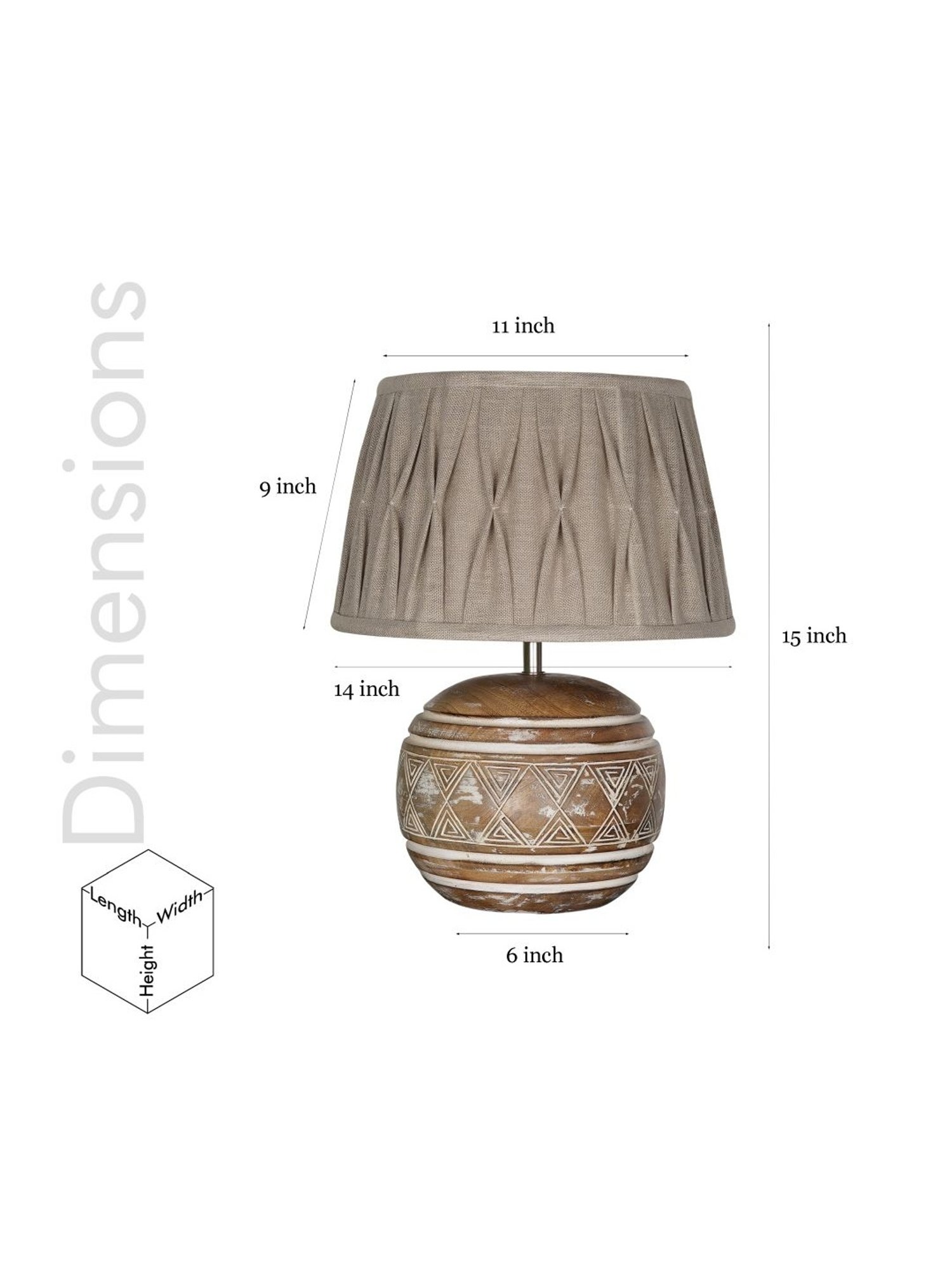 Kapoor Lamp Shades Distress White & Beige Wood Caelan Table Lamp