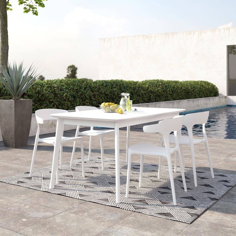 Felix 4pk Indoor/Outdoor Stacking Chairs - White - Novogratz