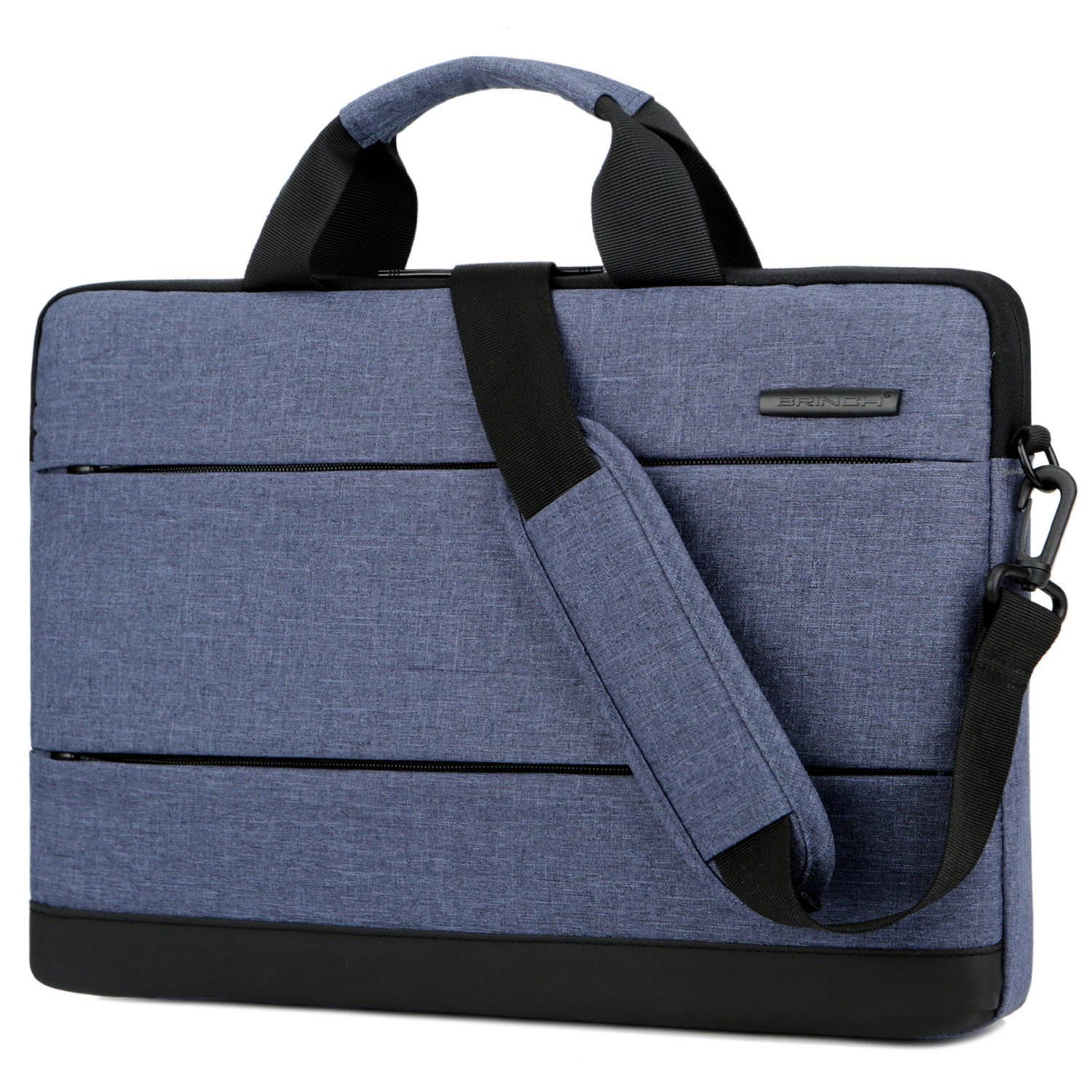 BRINCH 15.6 Inch Laptop Shoulder Bag,Classic Lightweight Slim Portable Laptop Messenger Sleeve Case for Work / Travel,Fits 15 - 15.6 Inches Laptop / Notebook / MacBook / Ultrabook Computer,Black