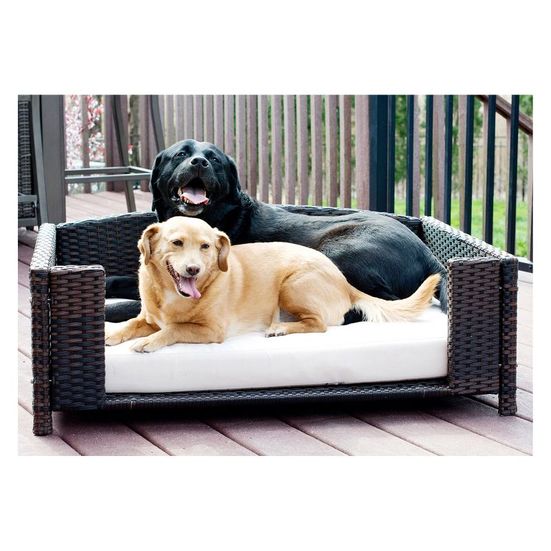 Iconic Beds for Dogs and Cats - Rattan Rectangular Sofa - Brown