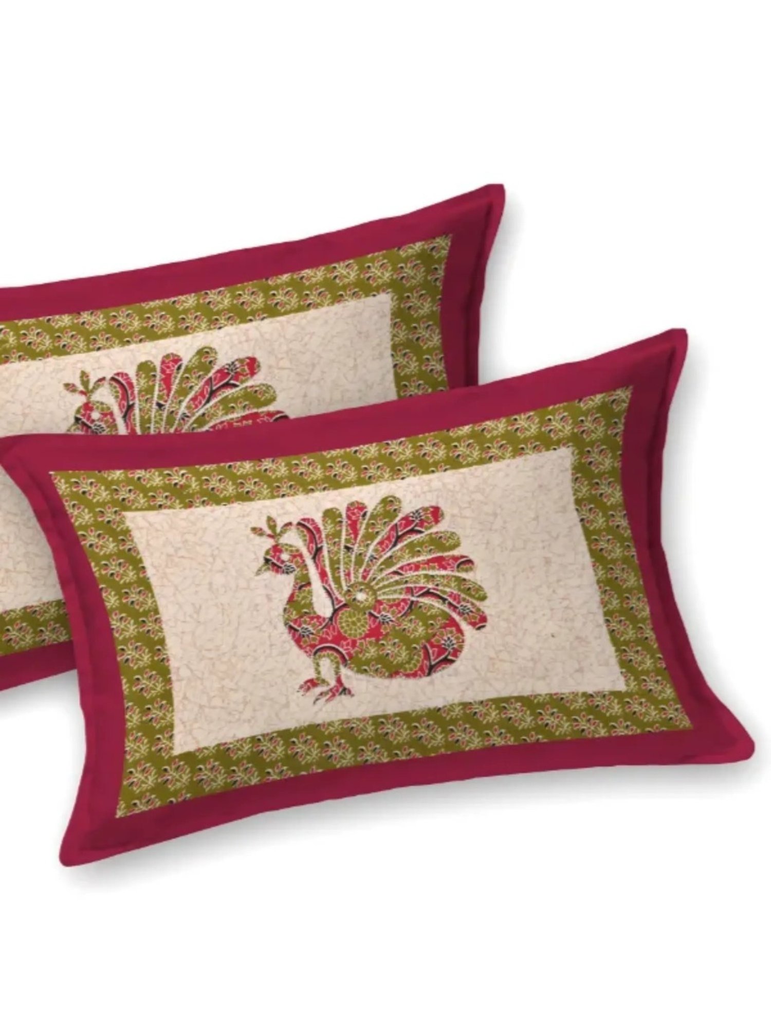 Living Roots Abstract Red 240 TC Cotton Bedsheet with 2 Pillow Covers