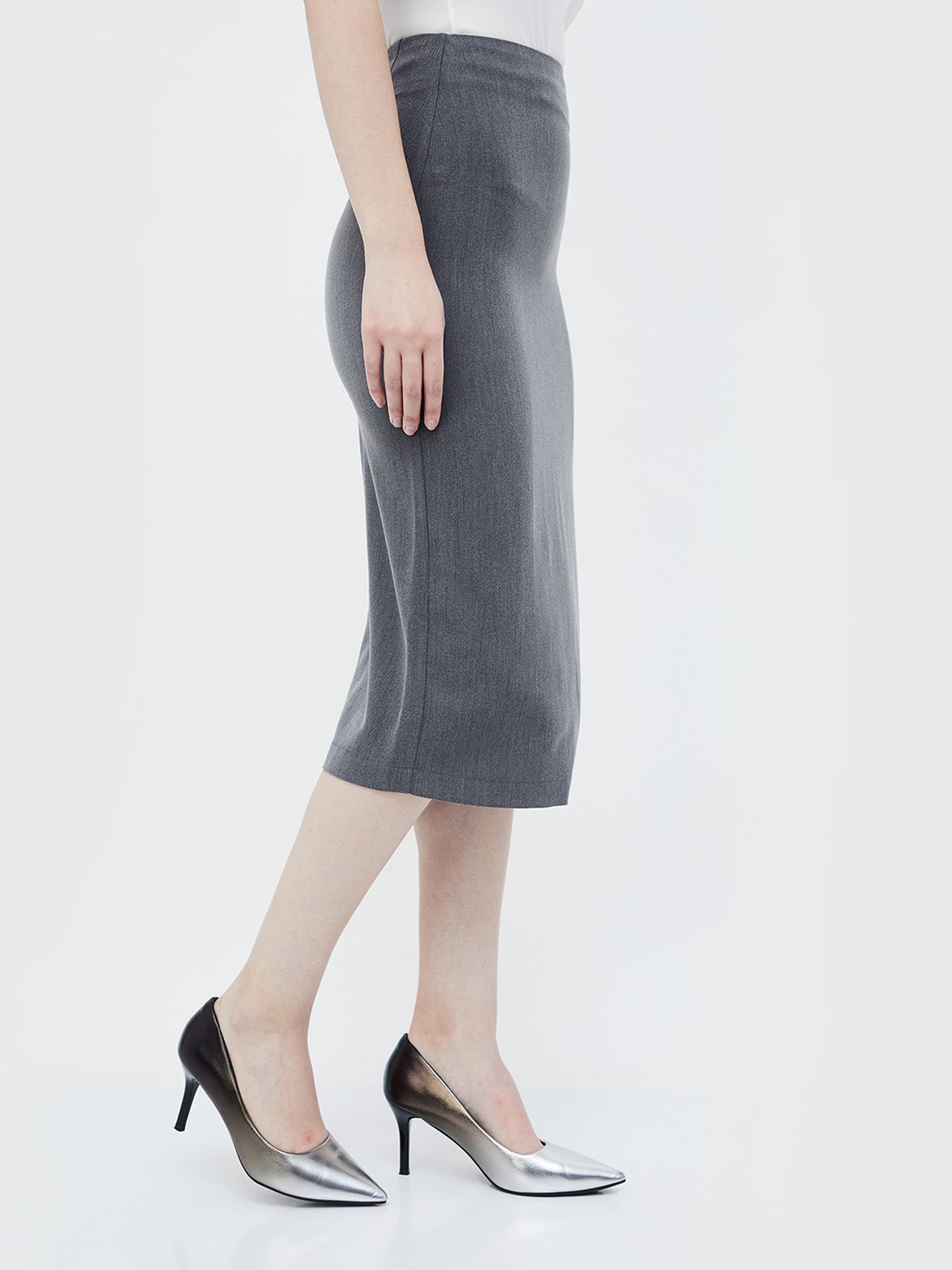 Code by Lifestyle Grey Textured Skirt