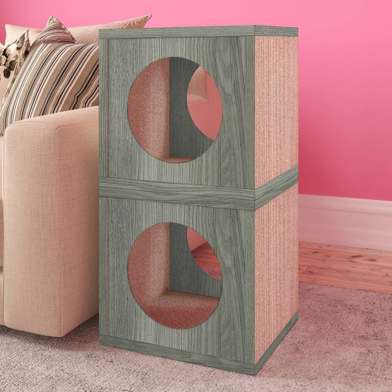 Way Basics Eco Cube Cat Scratcher - S/M - Gray