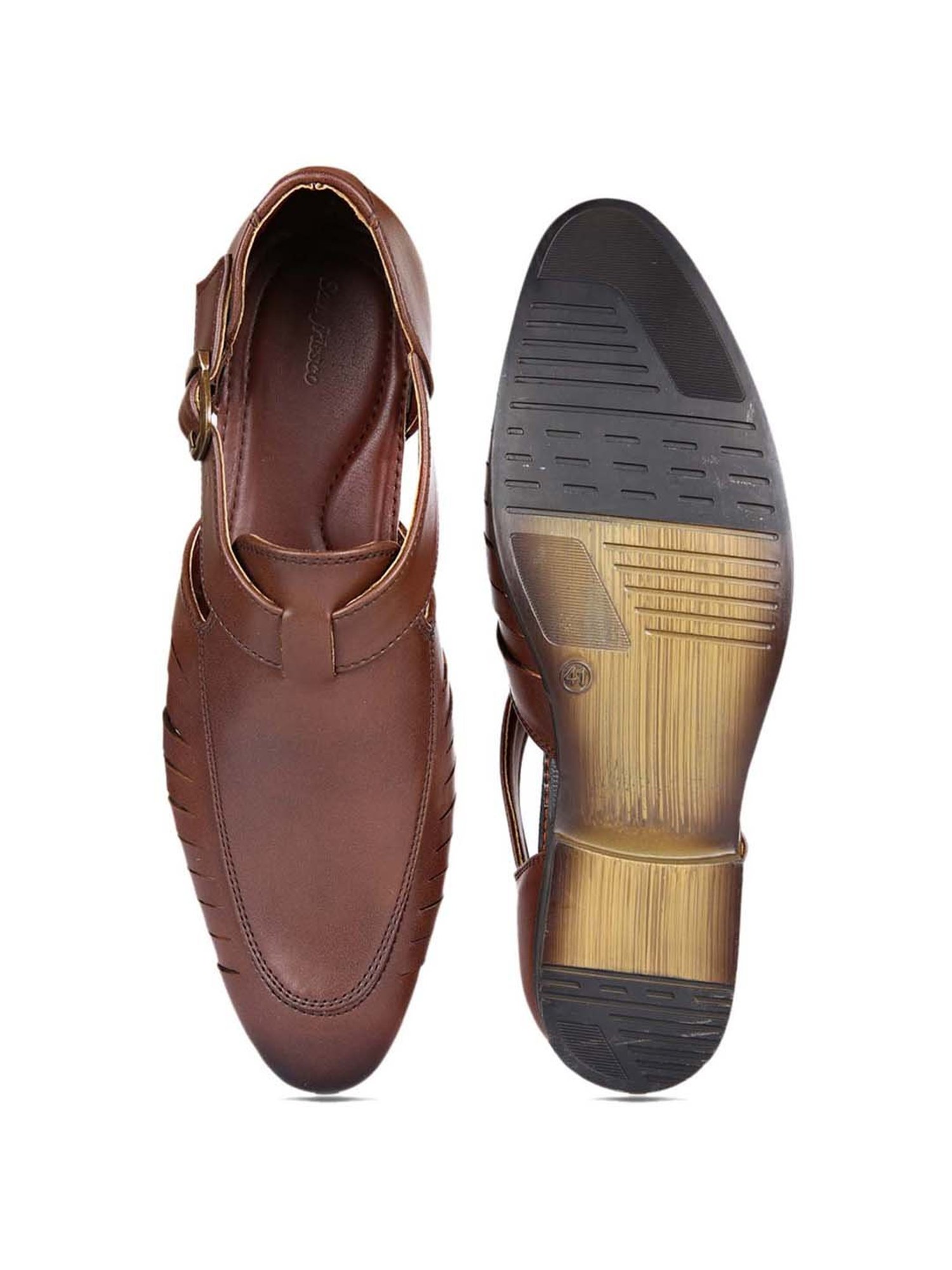 San Frissco Men's Caramel Brown Fisherman Sandals