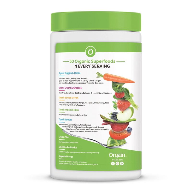 Orgain Organic Vegan Superfood Powder - Original - 9.92oz