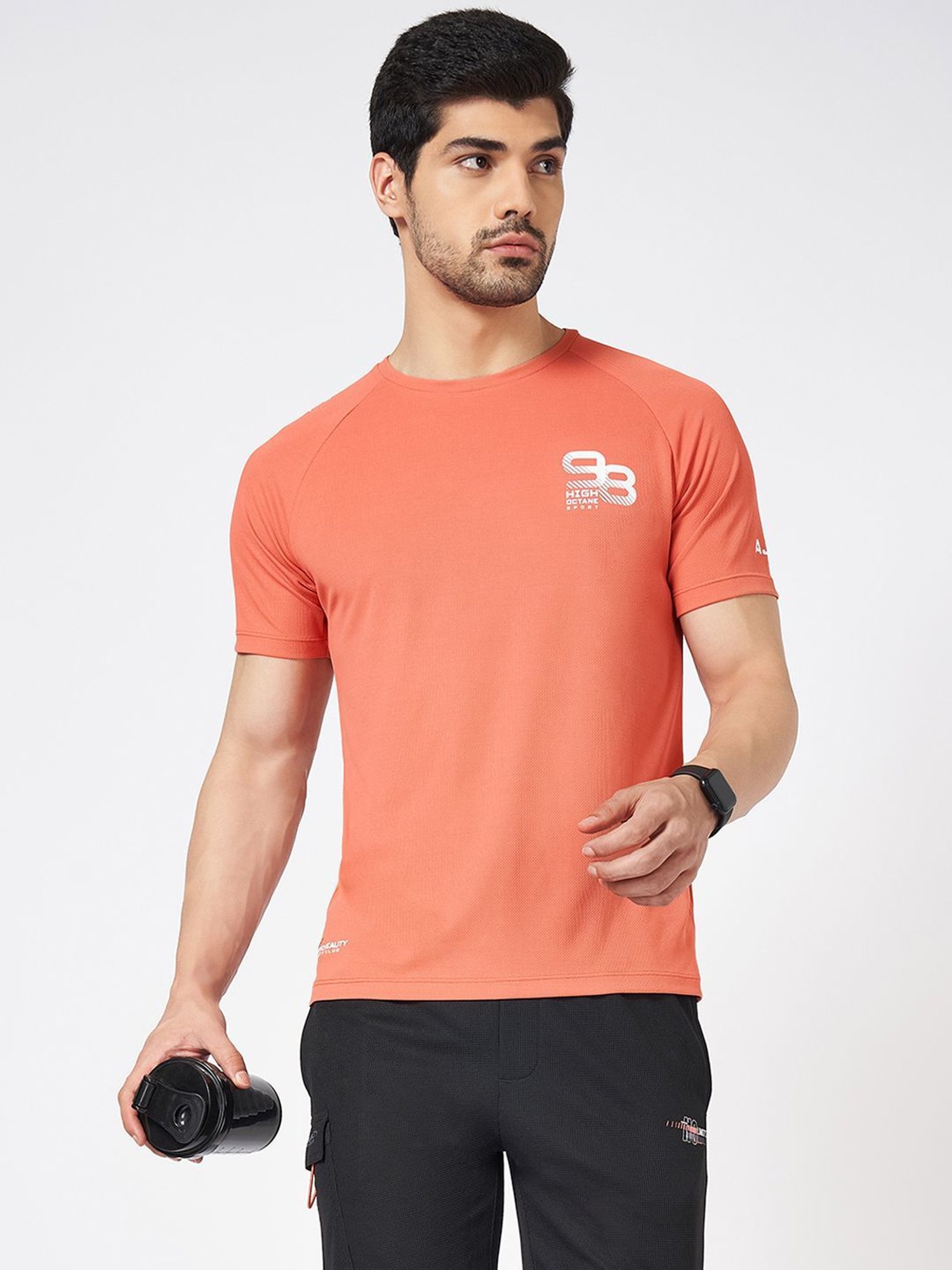 Ajile By Pantaloons Peach Slim Fit Printed T-Shirt