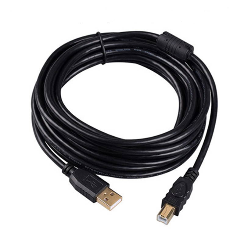 Tekit 24K Gold plated USB 2.0 Cable - A-Male to B-Male,USB 2.0 A Male to B Male Cable with Ferrite Black 28/24# AWG, 16.4ft/5m