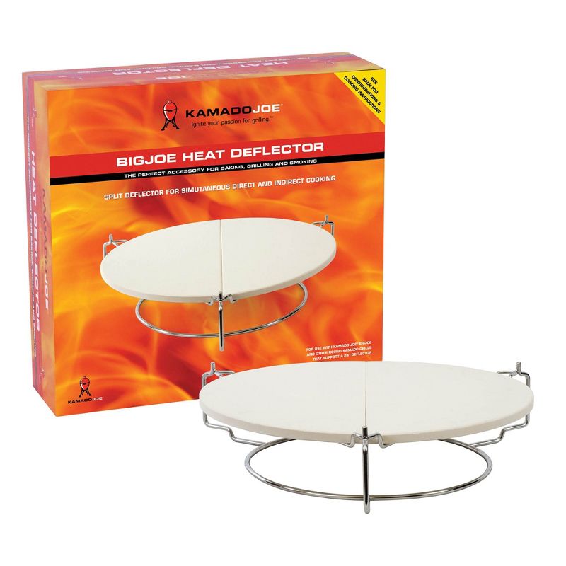 Kamado Joe BJ-HDP Big Joe Half Moon Heat Deflector Plate Cooking Rack, White