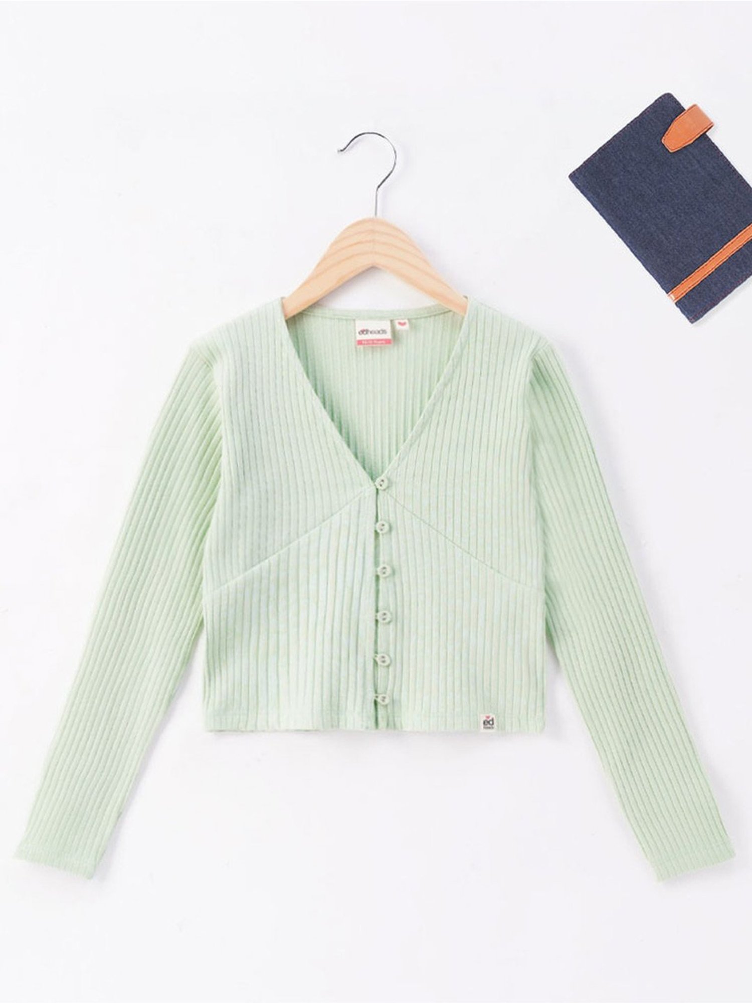 Edheads Kids Green Cotton Regular Fit Full Sleeves T-Shirt