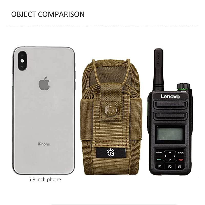 Versatile Radio Holster PouchTactical Molle Radio Holder Case PouchMilitary Interphone Storage Nylon Bag Lightweight for Two Way Radios Walkie Talkies Black