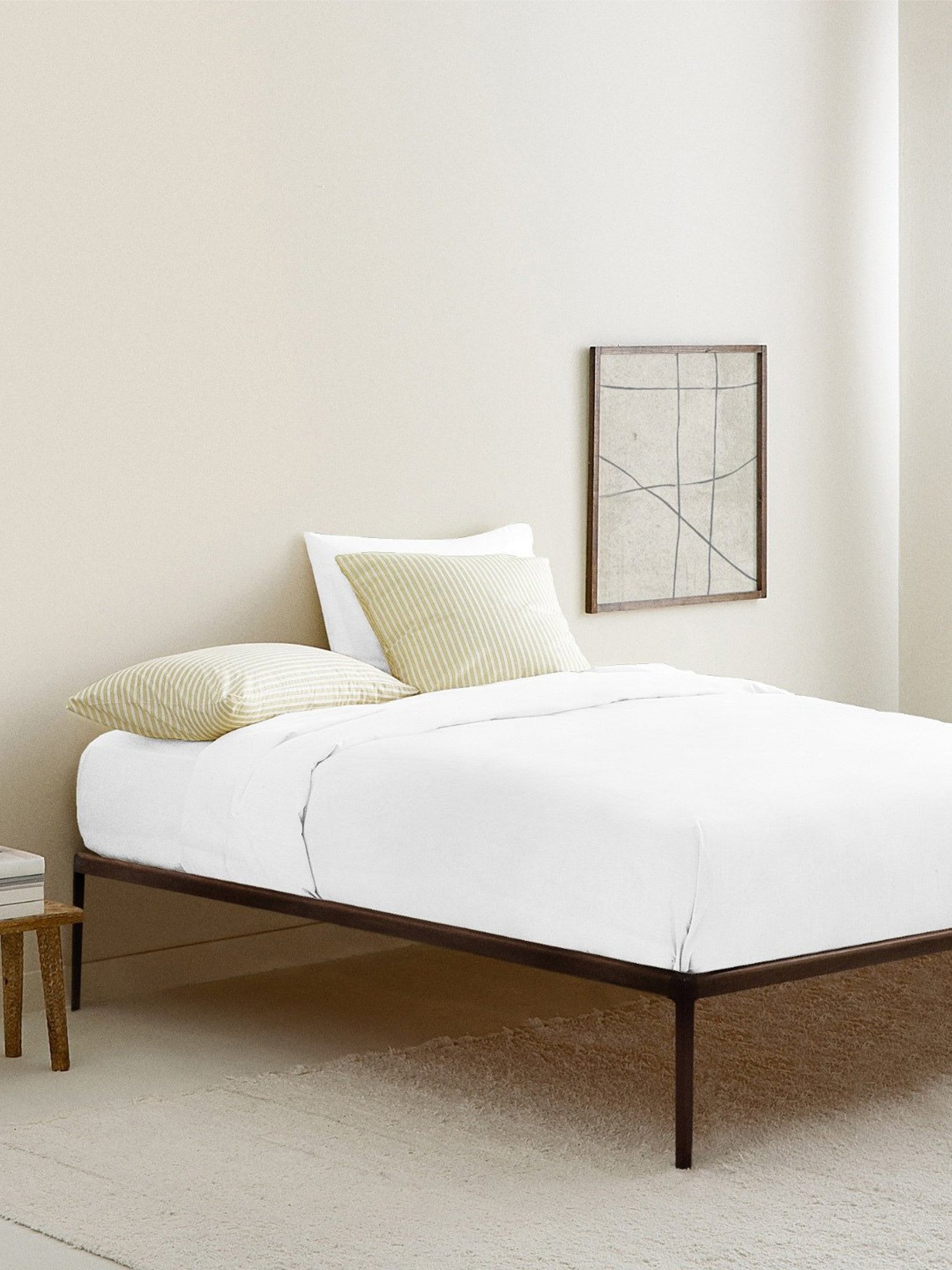 The Baby Atelier White Cotton Fitted Single Sheet with Pillow Cover