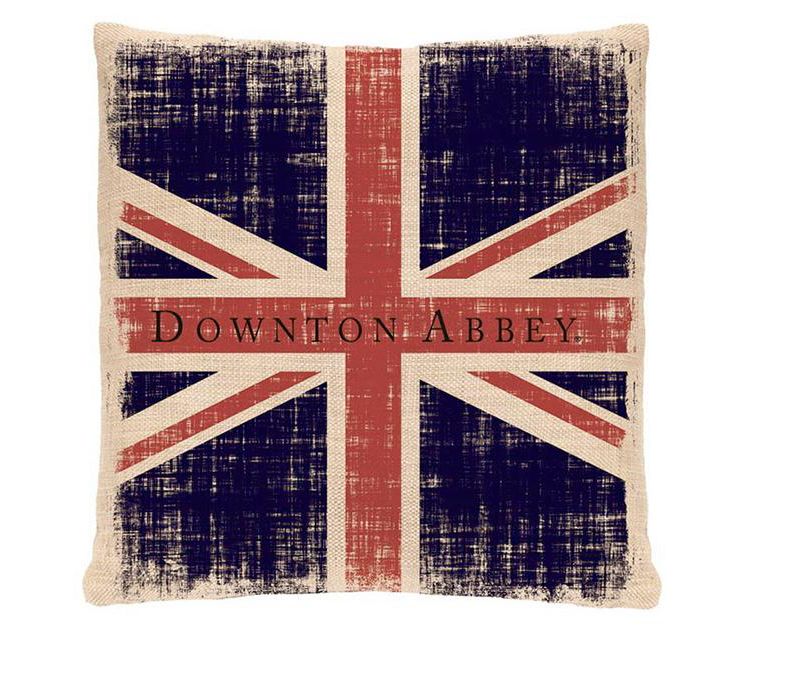 Heritage Lace 18" Square Downton Abbey British Union Jack Indoor Throw Pillow - Red/Blue