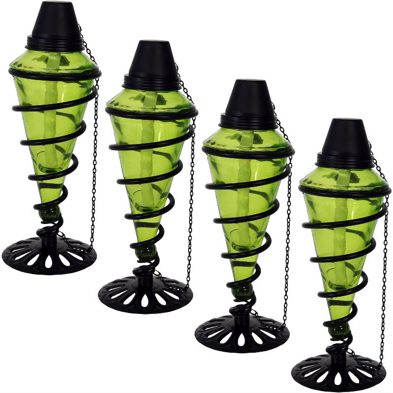 5.5" Petite Lantern Metal Table Torch Black - TIKI