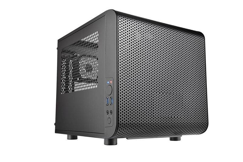 Adamant Custom 10-Core Liquid Cooled Compact Size Mini ITX Computer Intel i9 10850K 3.6Ghz Z490 AORUS 16Gb DDR4 1TB NVMe 1800MBs SSD 4TB HDD 600W WiFi Bluetooth USB TypeC HDMI DisplayPort