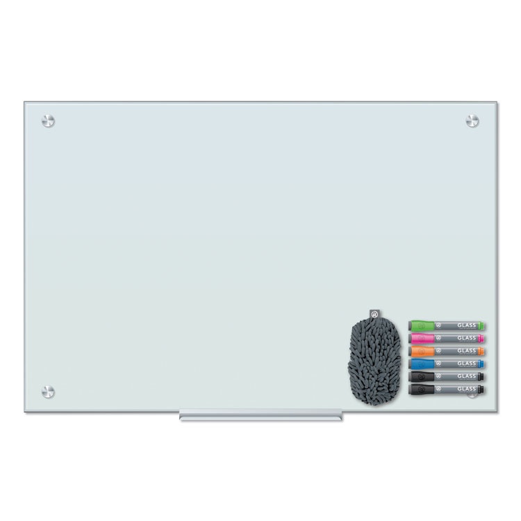 Floating Glass Dry Erase Board, 36 x 36, White 3976U0001