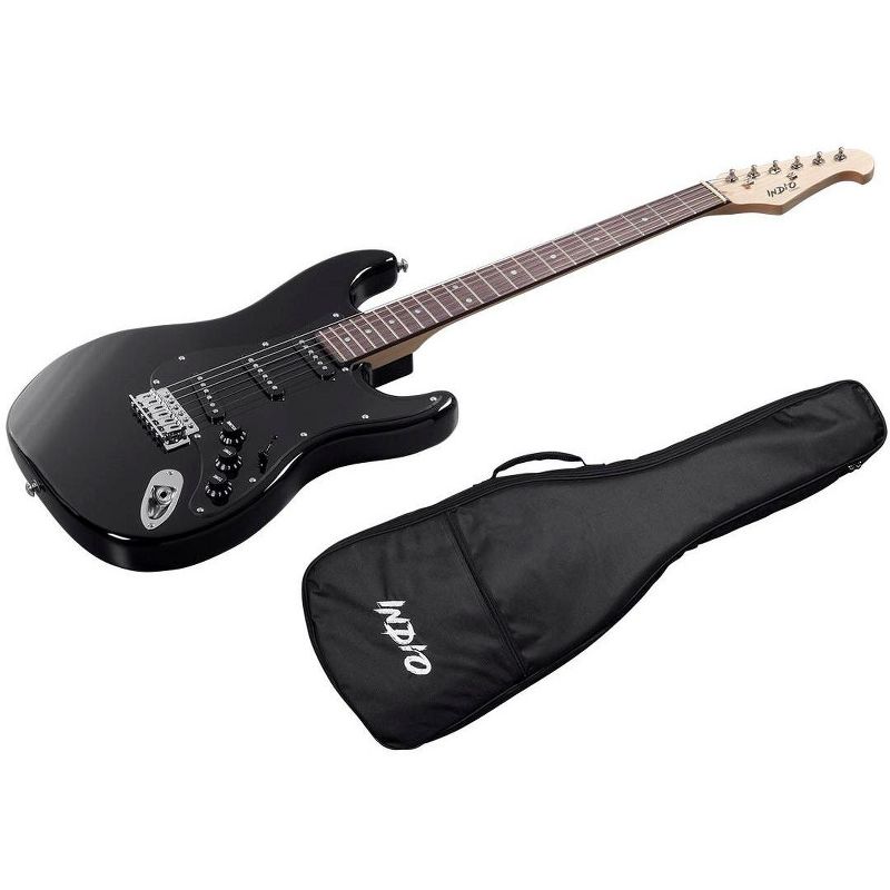 Monoprice Indio Cali Classic Electric Guitar - Black, With Gig Bag
