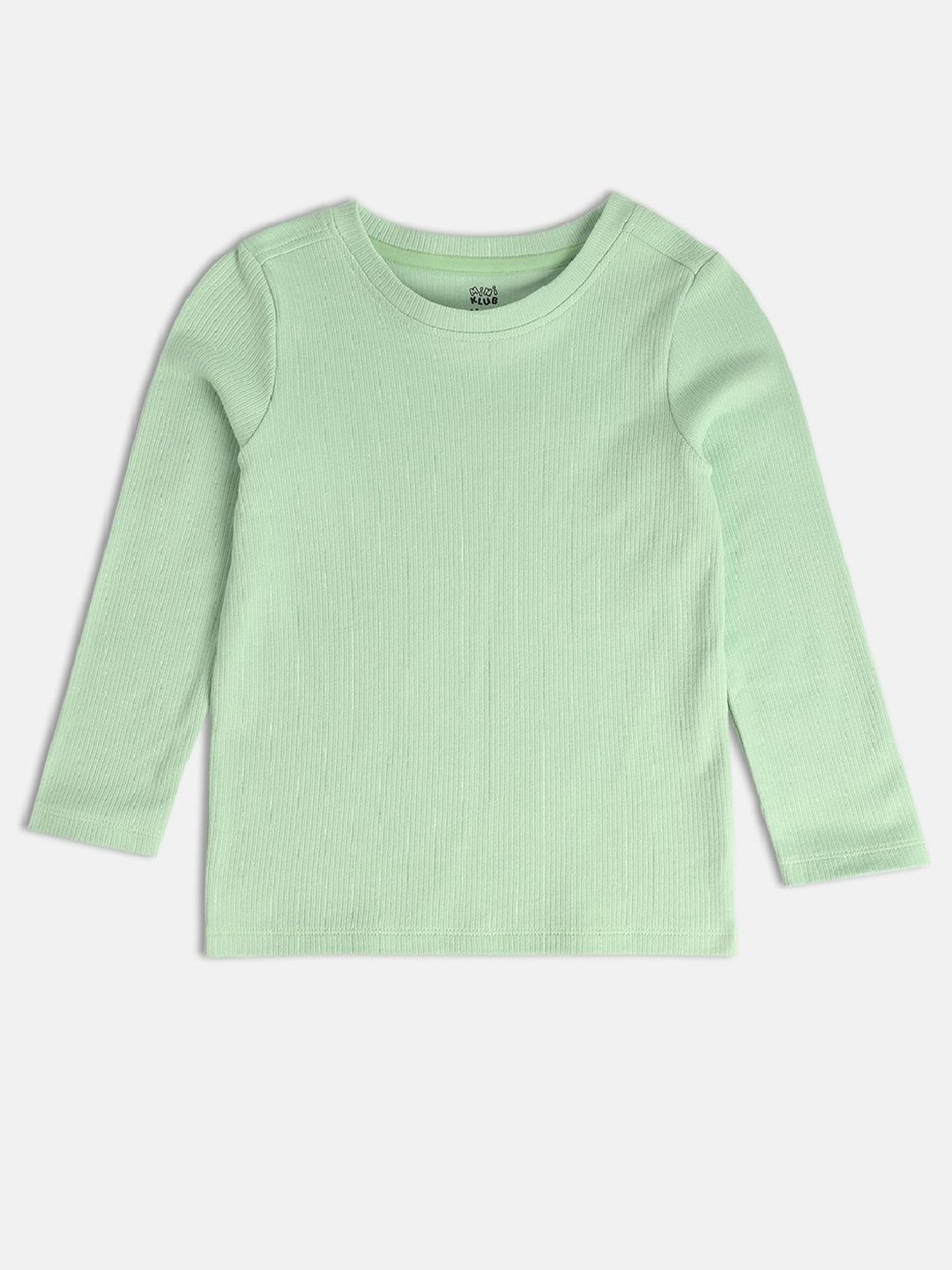 MINIKLUB Kids Green & Grey Solid Full Sleeves T-Shirt (Pack Of 2)