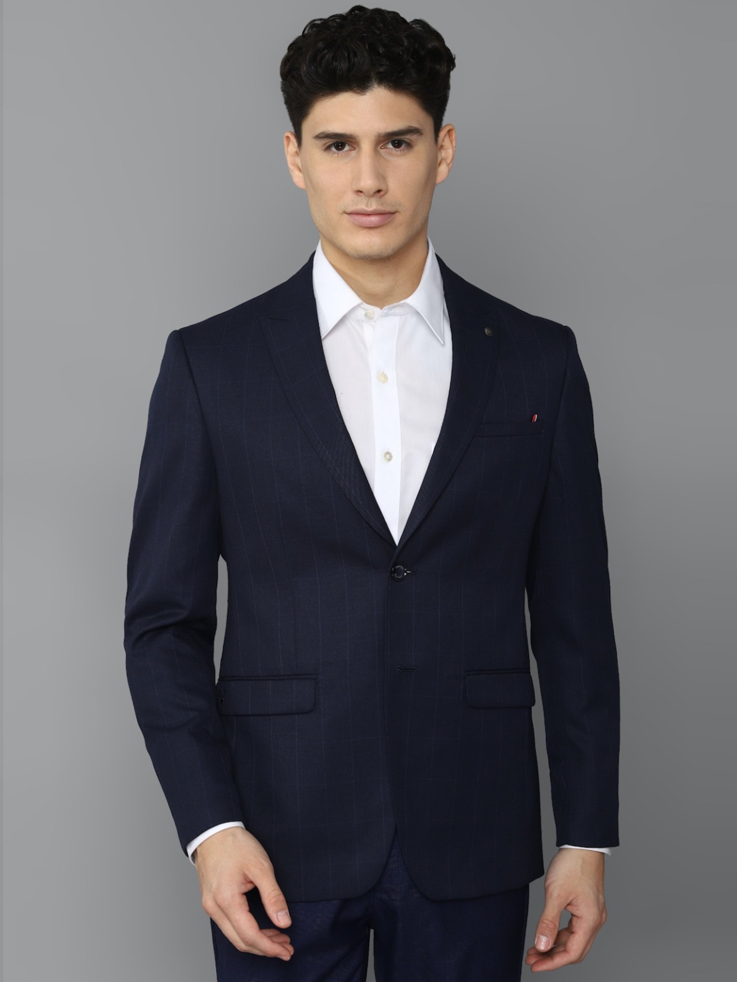 Louis Philippe Light Blue Regular Fit Blazer