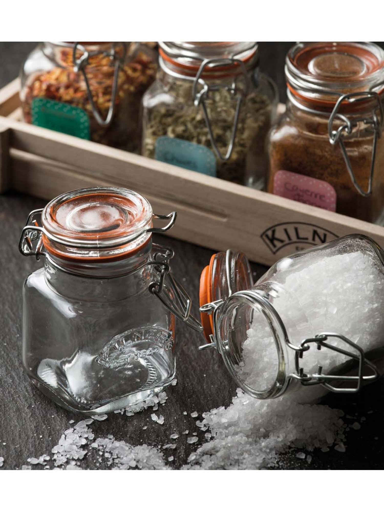Kilner Transparent 8.6 cm Spice Clip Top Jar (0.07 L) - Set of 4
