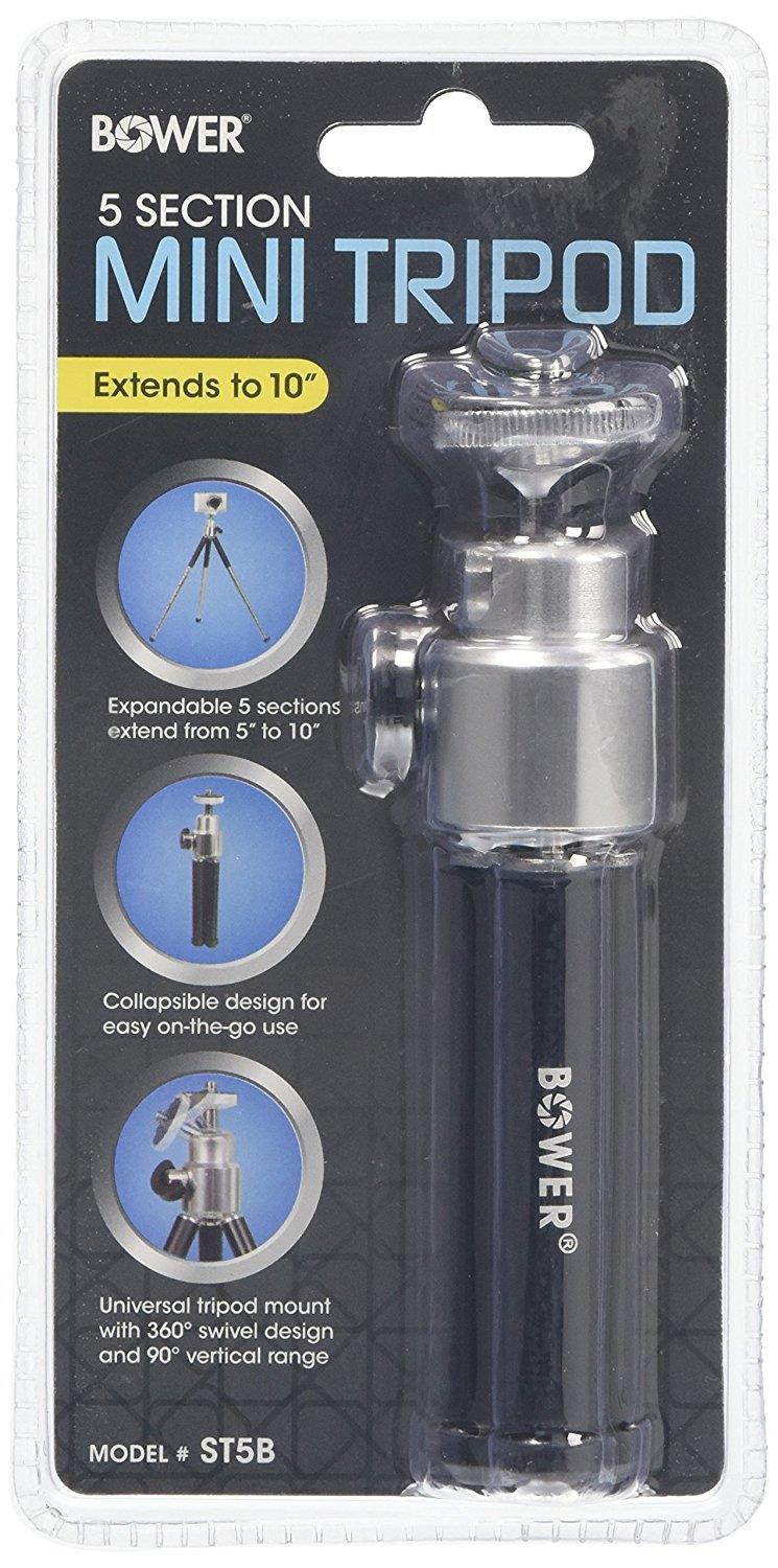 Bower 5-Section Mini Tripod for Digital Cameras, Black #ST5B