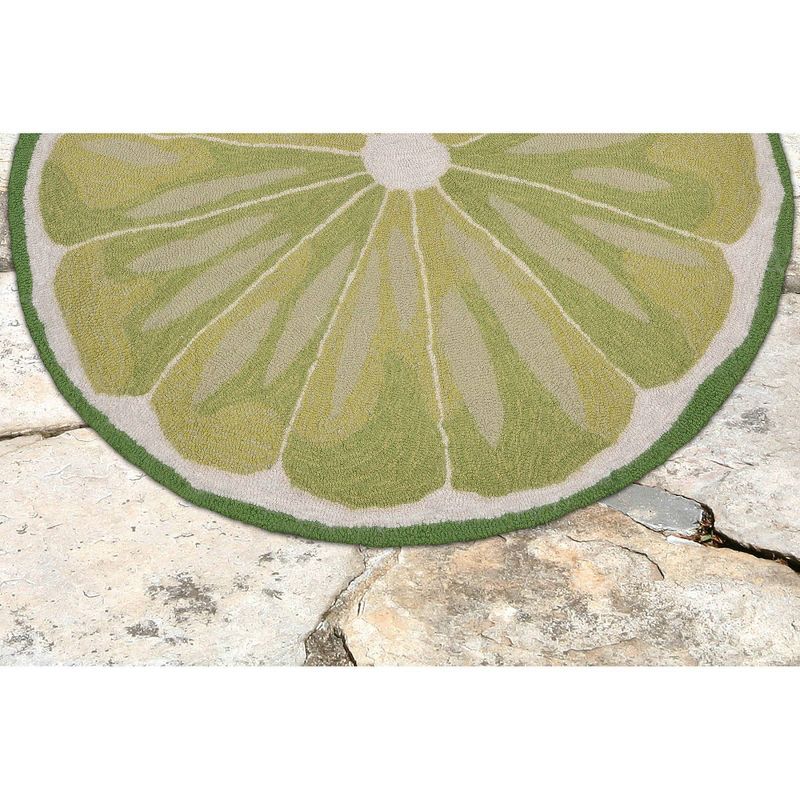 Green Lime Slice Kitchen Rug (3' Round) - Liora Manne