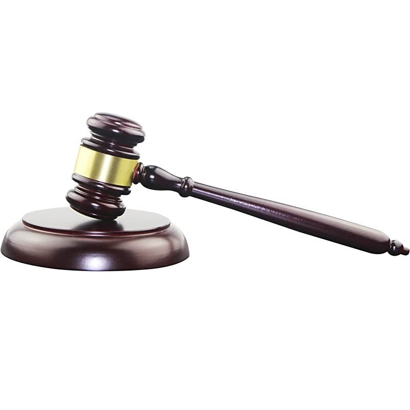 Wooden Gavel and Block for Lawyer Judge Auction Sale