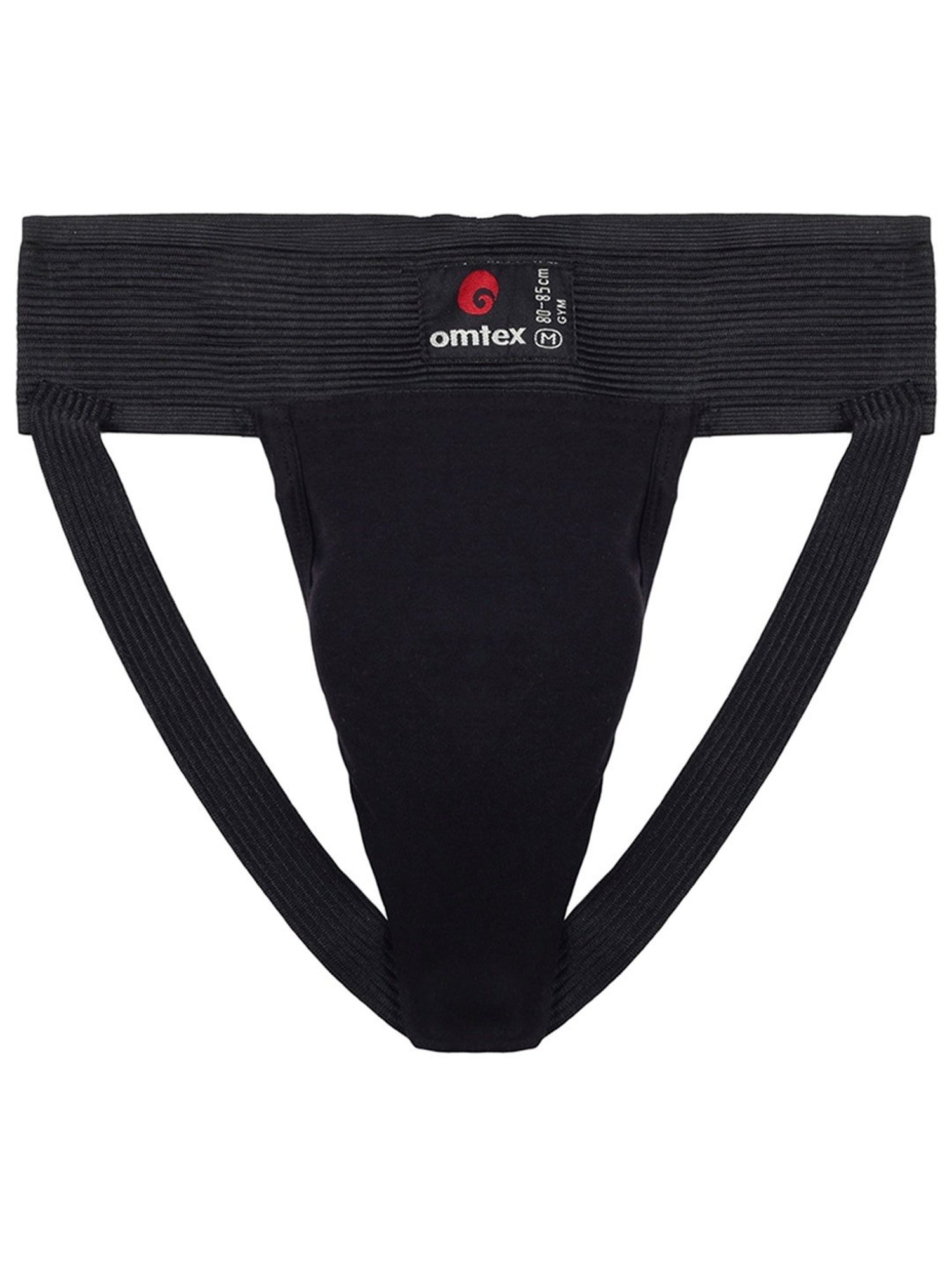 Omtex Men's Athletic Gym Jockstrap Supporter Pack of 2 (Black & Navy) Size - S