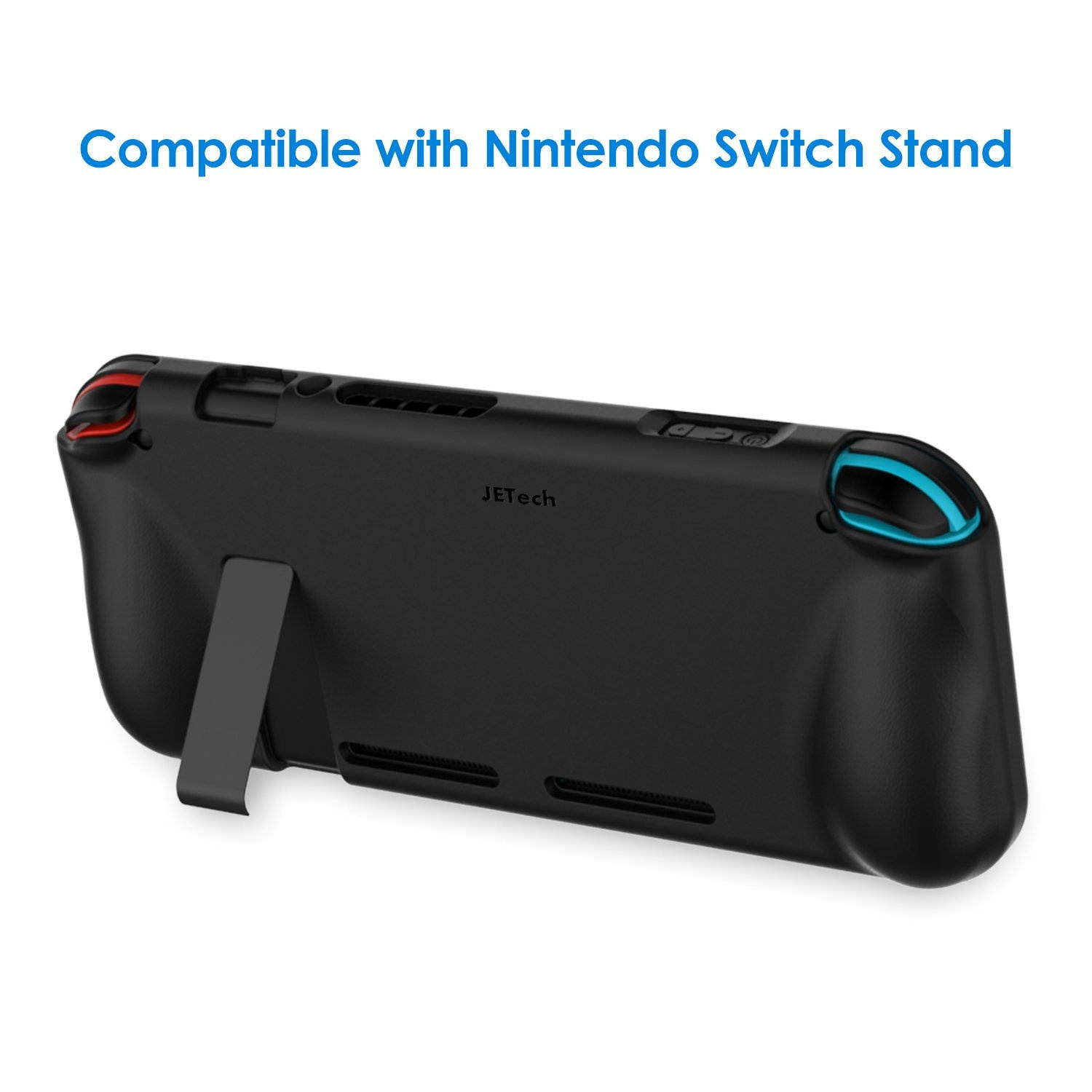 JETech Protective Case for Nintendo Switch 2017, Grip Cover with Shock-Absorption and Anti-Scratch Design (Black)