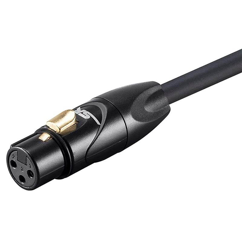 XLR Male to XLR Female Cable [Microphone & Interconnect] - 75 Feet | Gold Plated, 16AWG - Stage Right Series Black