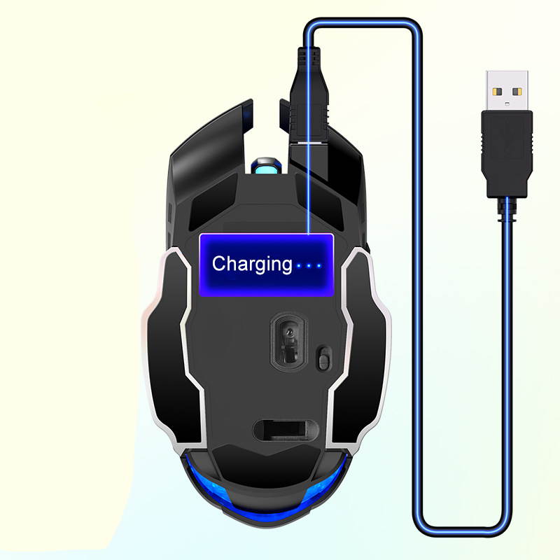 YINDIAO Wireless Gaming Mouse Ergonomic 6 Keys LED 1600 DPI Computer Charge Gamer Mice Silent Mouse for PUBG FPS Game